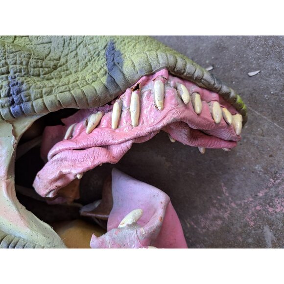 Vintage Jarrasic Park Raptor Mask Halloween Costume 27"by 26" Adult Size Heavy - Picture 7 of 9